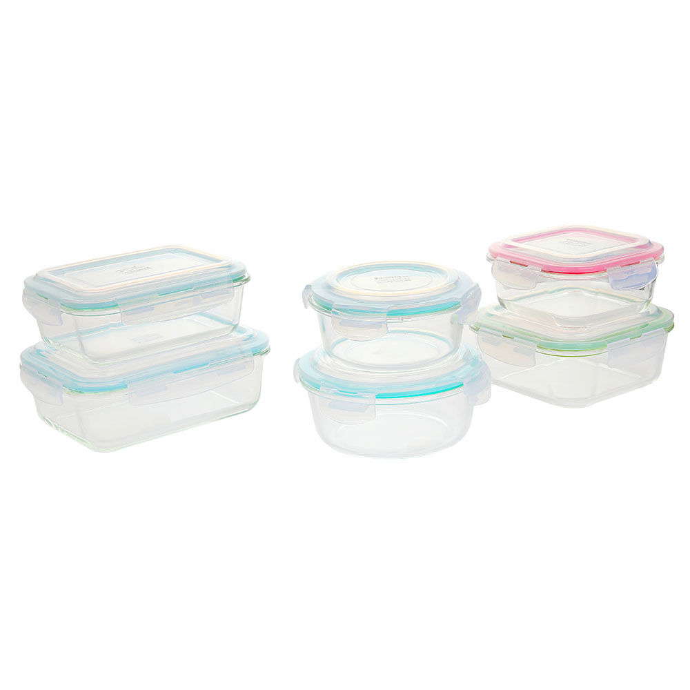 长方形钢化玻璃食品容器(13oz, 22oz, 35oz, 51oz)