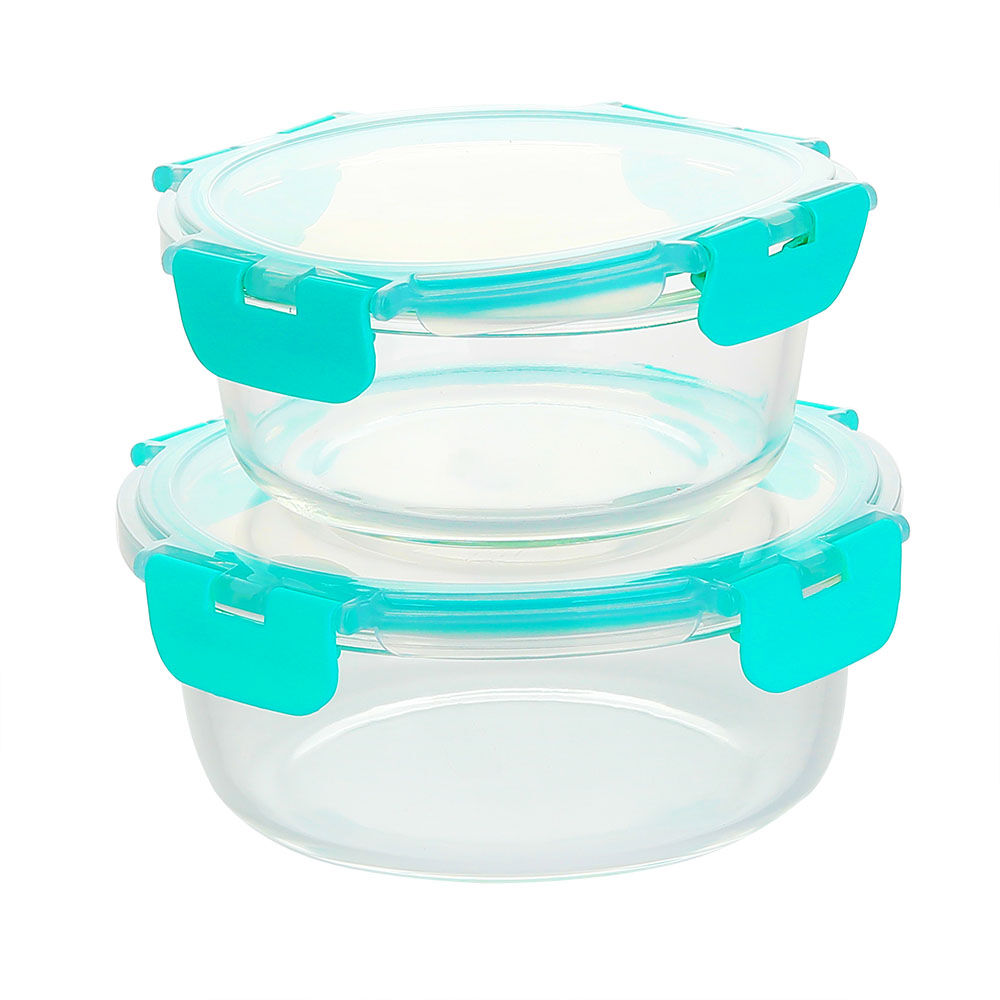 圆形钢化玻璃食品容器(7oz, 14oz, 21oz, 32oz)