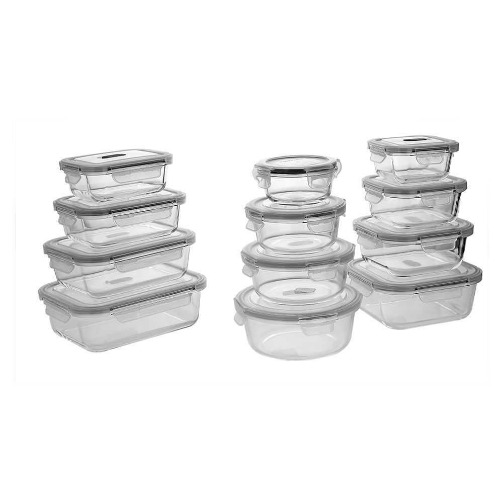 圆形钢化玻璃食品容器(7oz, 14oz, 21oz, 32oz)