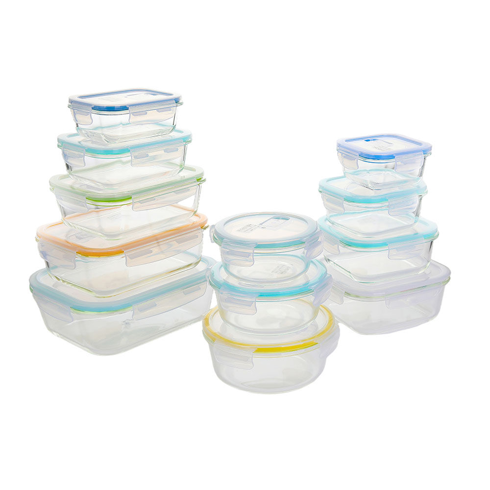 圆形钢化玻璃食品容器(7oz, 14oz, 21oz, 32oz)