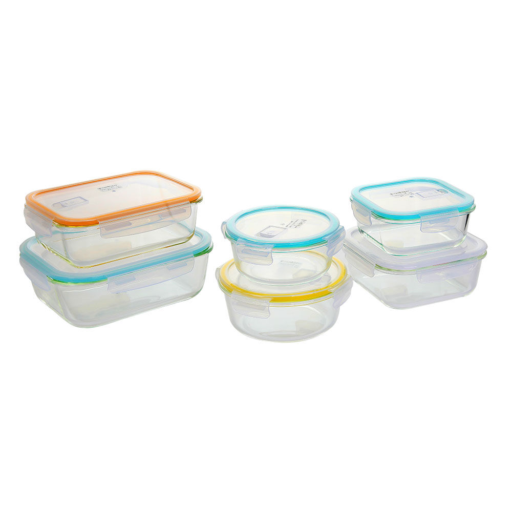 圆形钢化玻璃食品容器(7oz, 14oz, 21oz, 32oz)