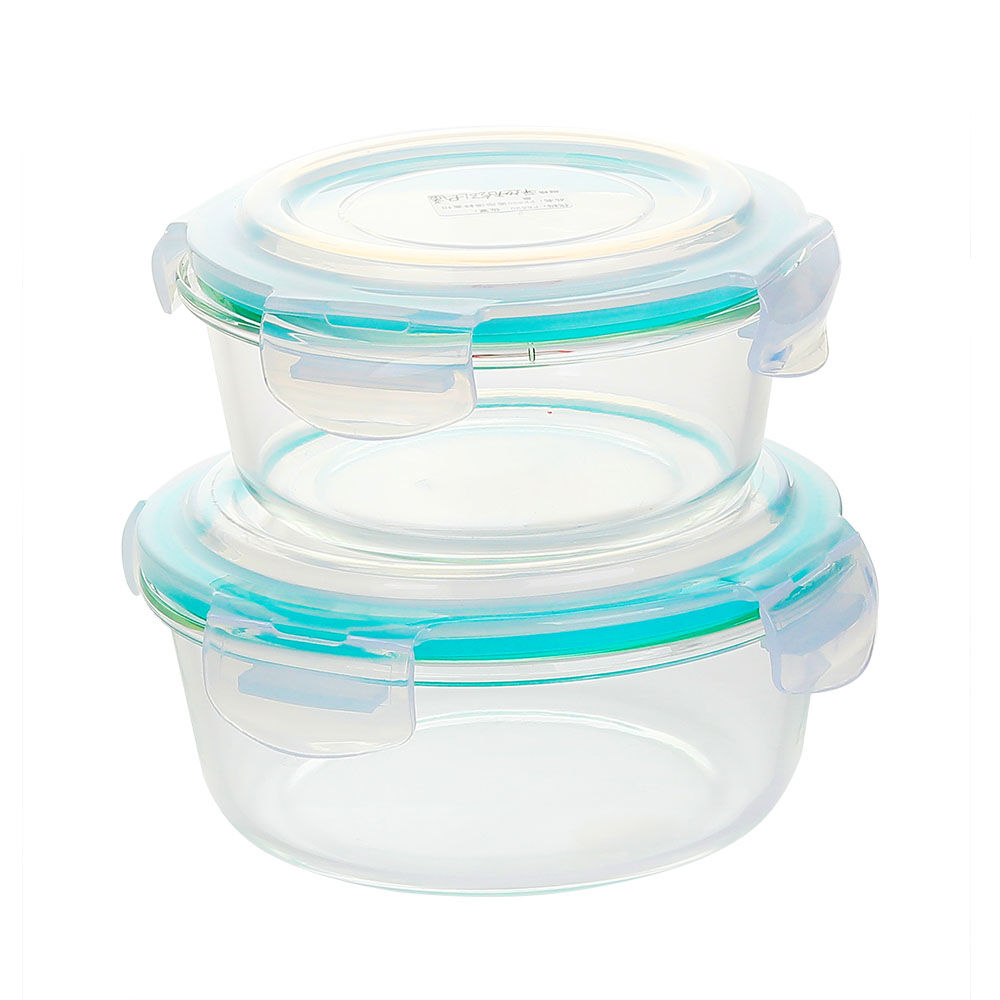 圆形钢化玻璃食品容器(7oz, 14oz, 21oz, 32oz)