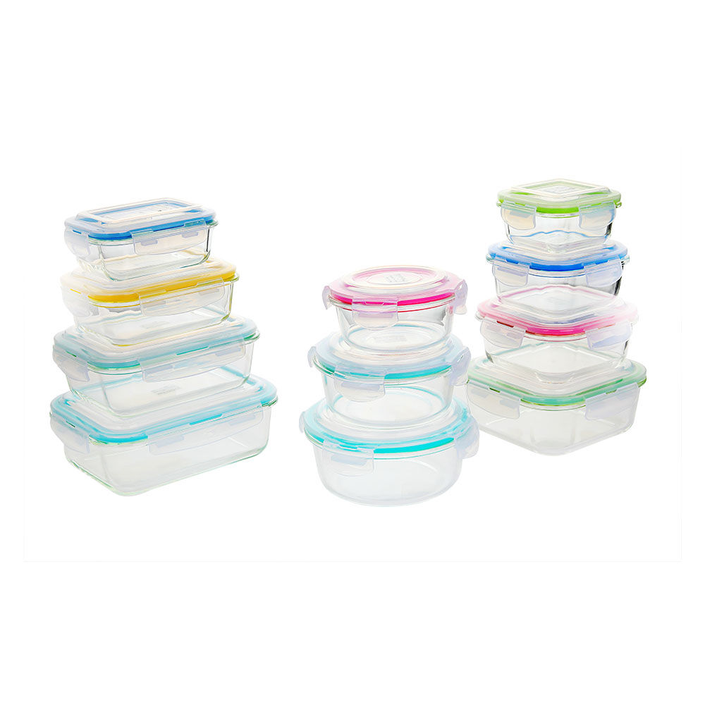 圆形钢化玻璃食品容器(7oz, 14oz, 21oz, 32oz)