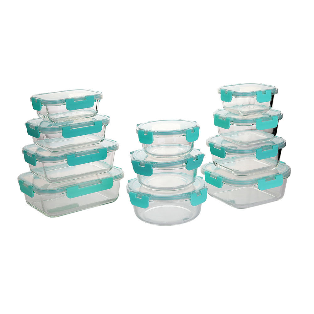 方形钢化玻璃食品容器(11oz, 18oz, 27oz)