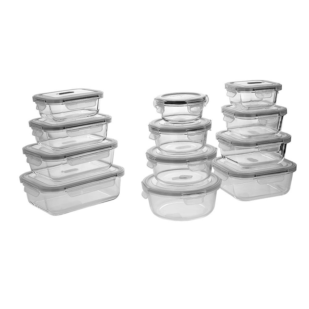 方形钢化玻璃食品容器(11oz, 18oz, 27oz)