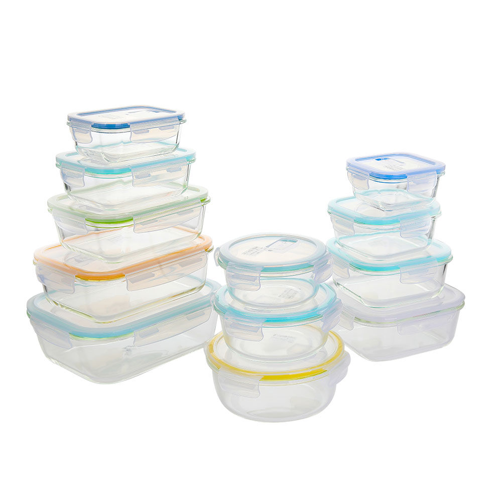 方形钢化玻璃食品容器(11oz, 18oz, 27oz)