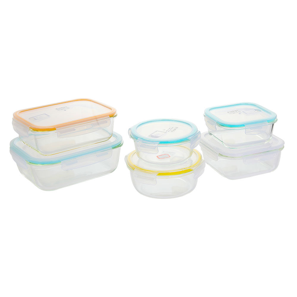 方形钢化玻璃食品容器(11oz, 18oz, 27oz)