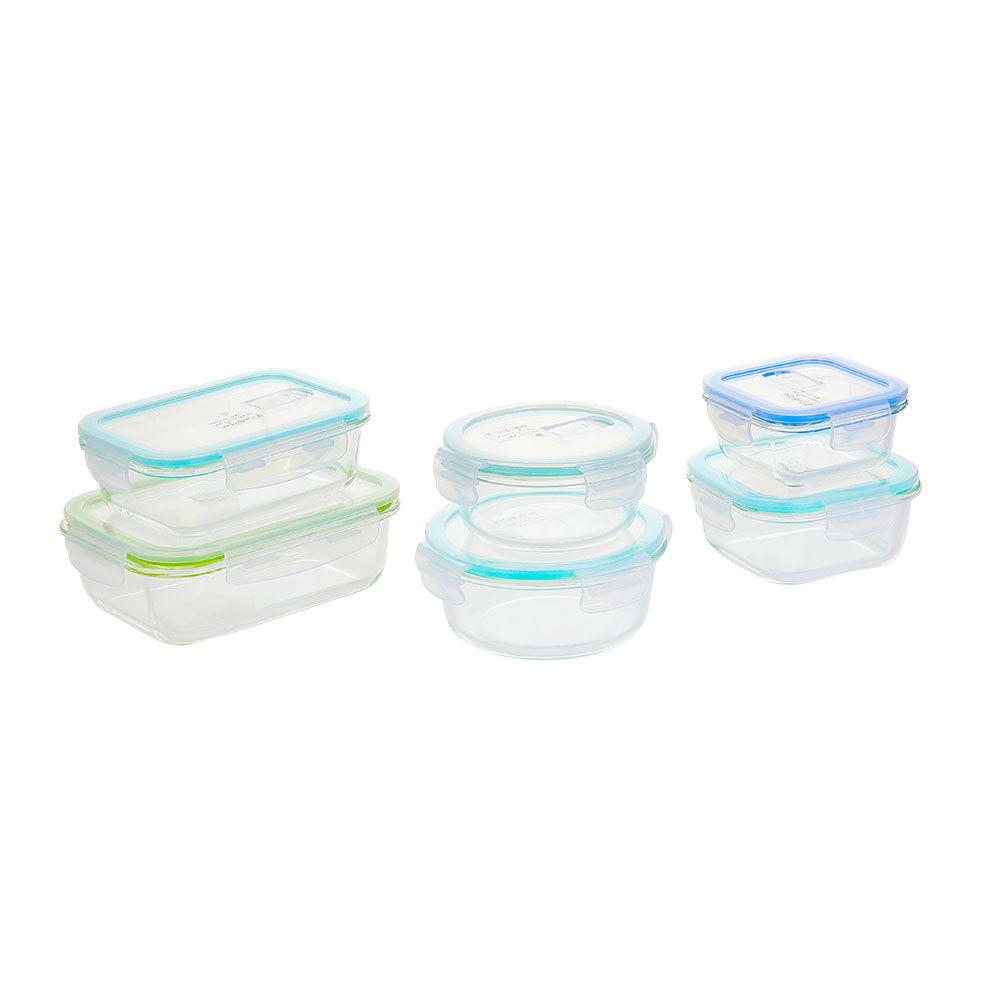 方形钢化玻璃食品容器(11oz, 18oz, 27oz)