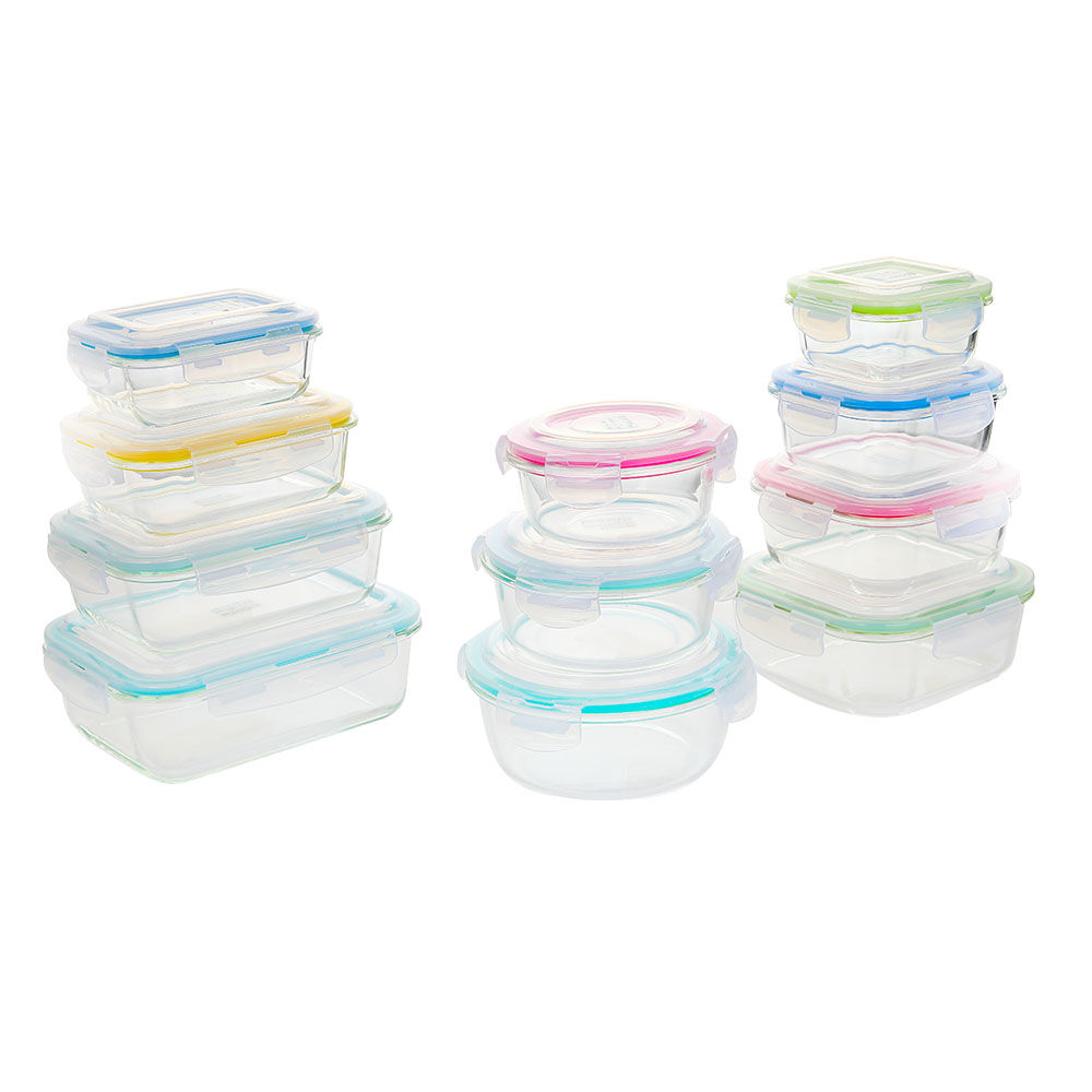 方形钢化玻璃食品容器(11oz, 18oz, 27oz)