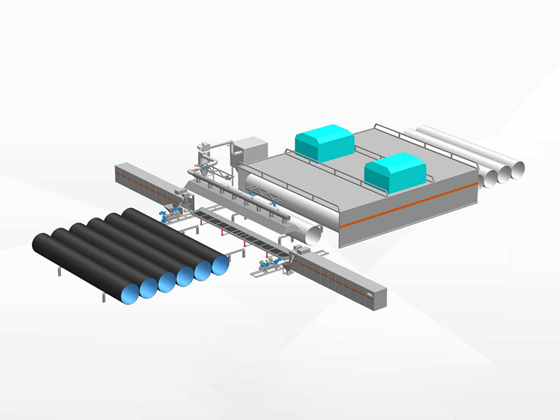 内外滚涂防腐钢管生产线