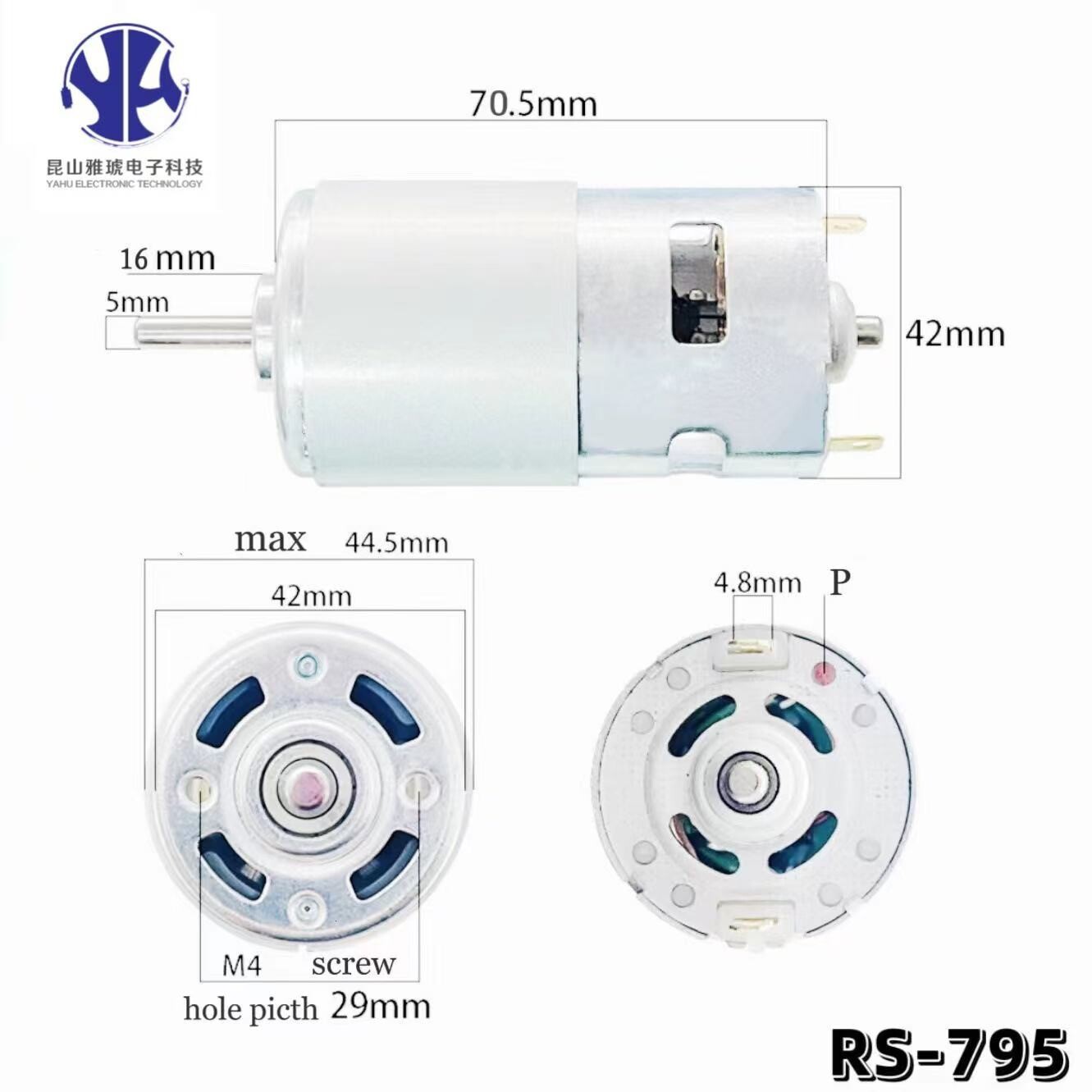 工厂热销定制 RS795 电机 Dc 迷你有刷电机，用于家电和汽车零件