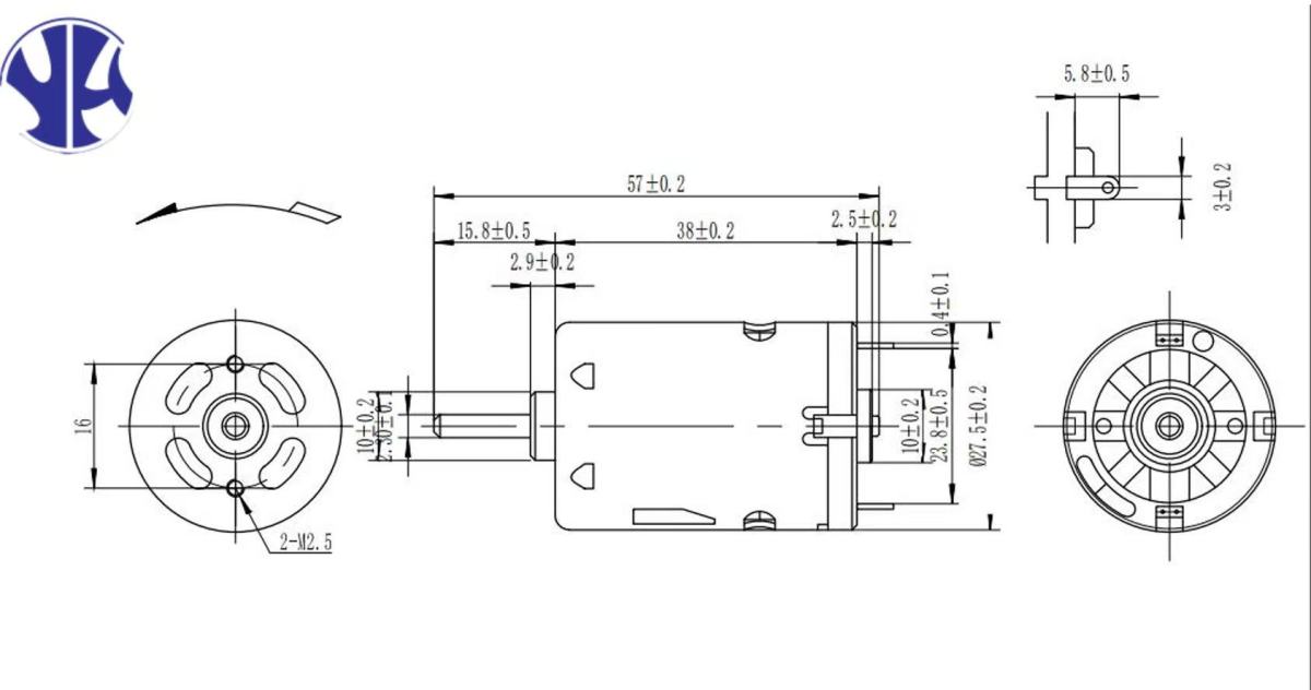 385 dc brushed motor drawing 