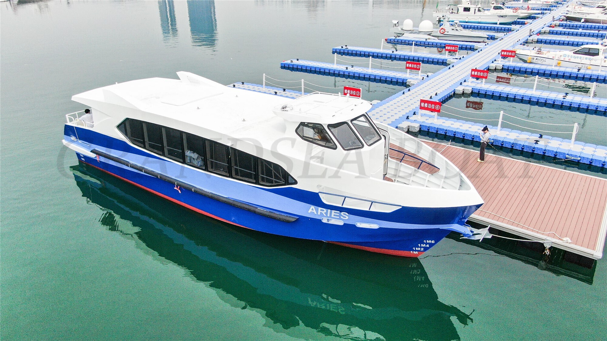 Grandsea 18.8m Aluminum hull 96 persons Diesel Inboard Sea Coastal Sea Fast Speed Passenger Boat for sale