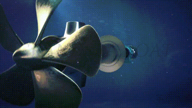 How does the propeller prevent the water gets in when it rotates?