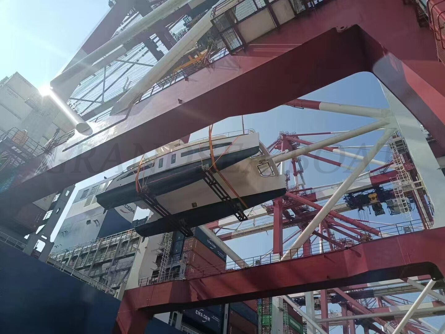 Length 15m Fiberglass material Catamaran Yacht export to South Korea.