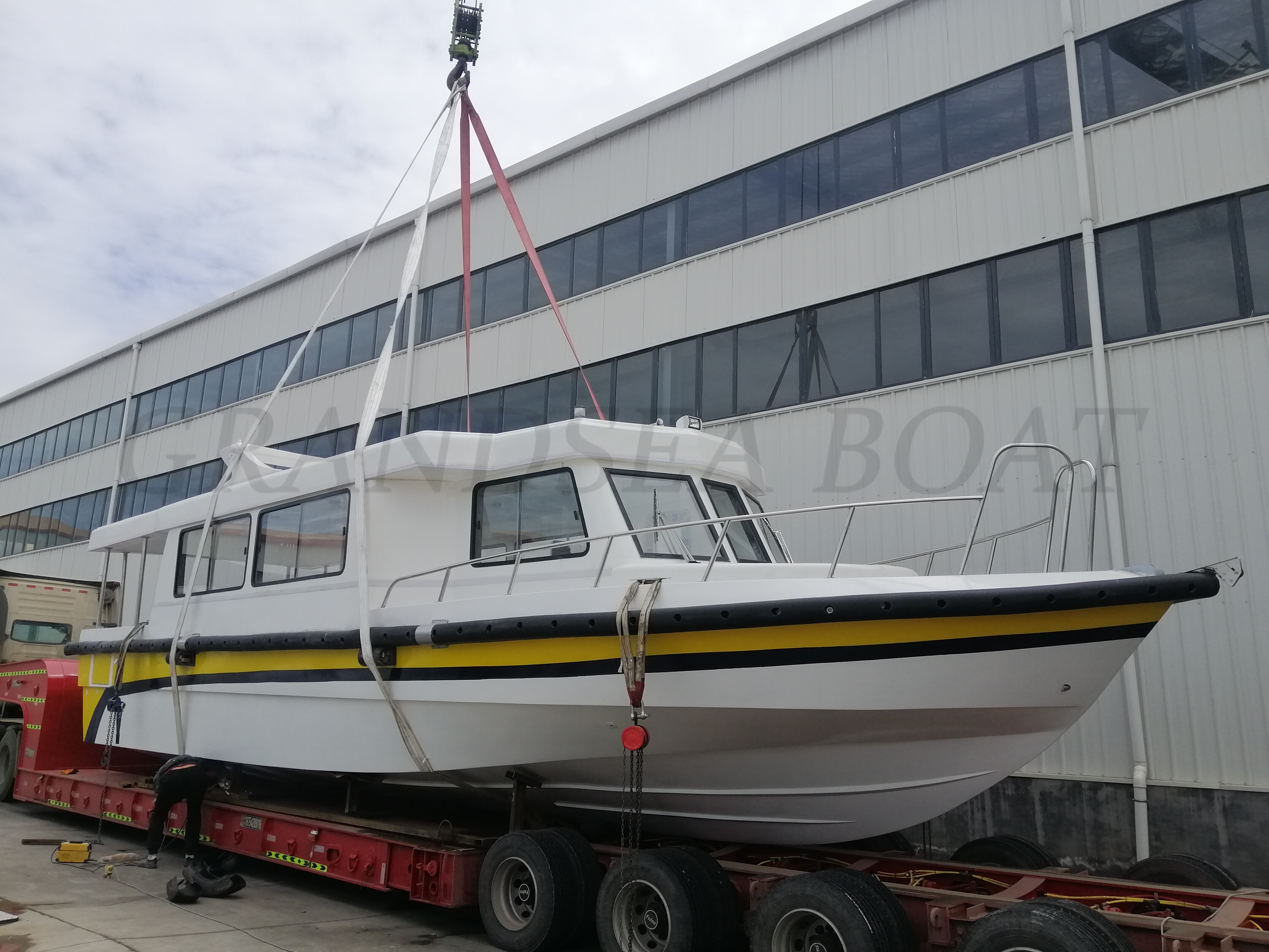 1unit Length 12.3m Fiberglass Material 30seats Passenger Boat shipped to U.A.E 