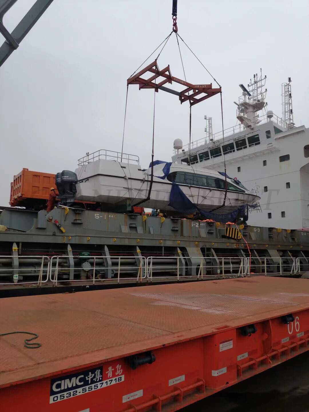 Length 16m Fiberglass 40seats Passenger Boat Shipped to Rwanda.