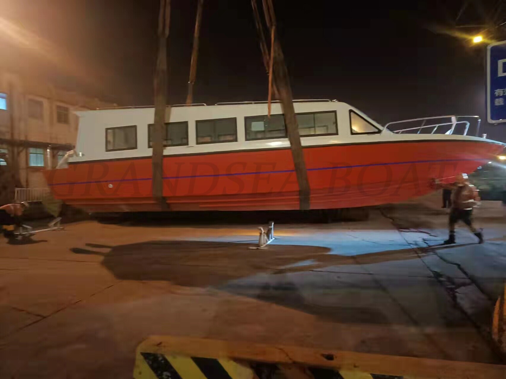 Length 11.5m Fiberglass Material 25seats Passenger Boat Shipped to Rwanda 