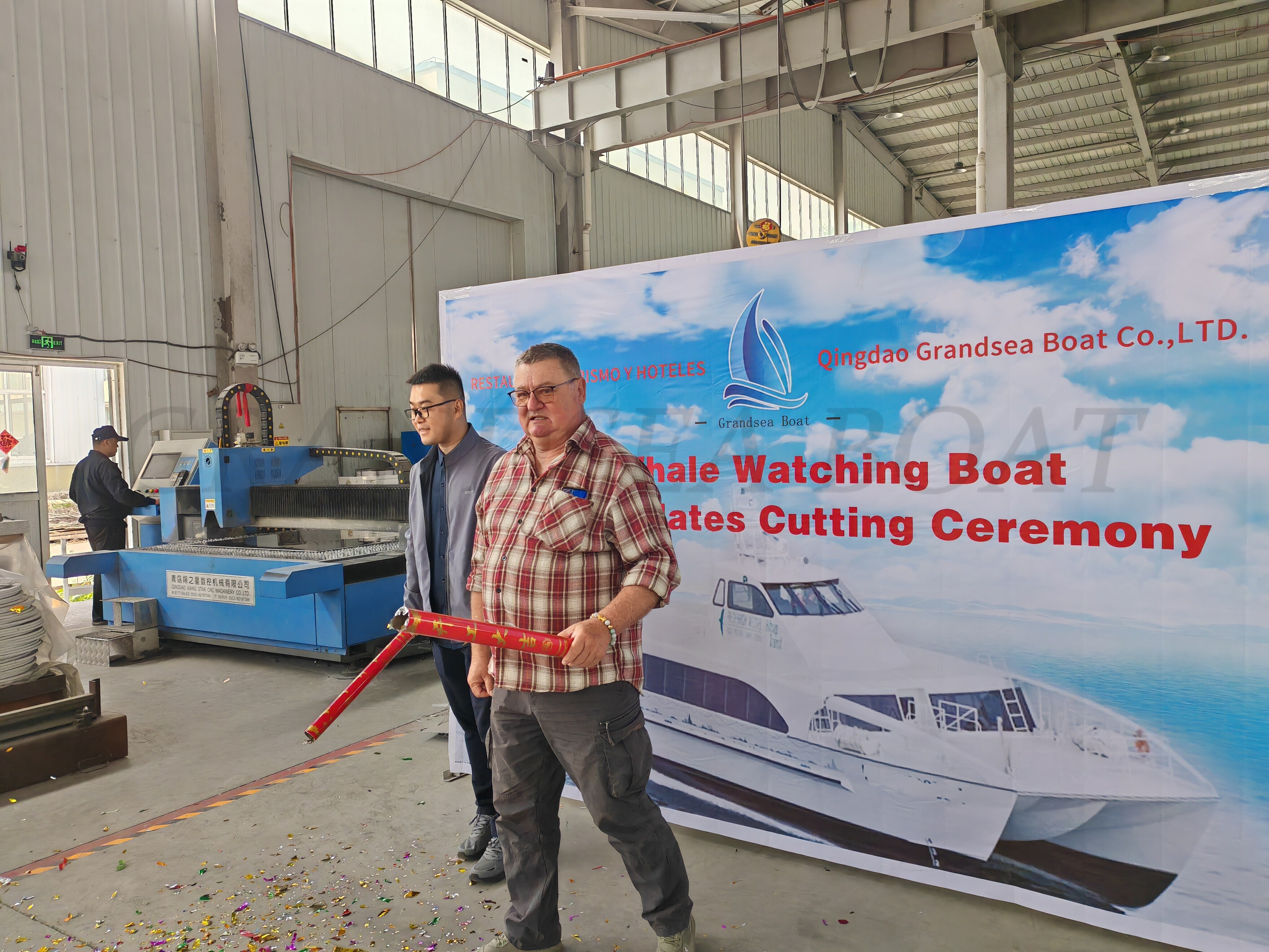 Length 22m Catamaran Whale Watching Boat Cutting Plates Ceremony