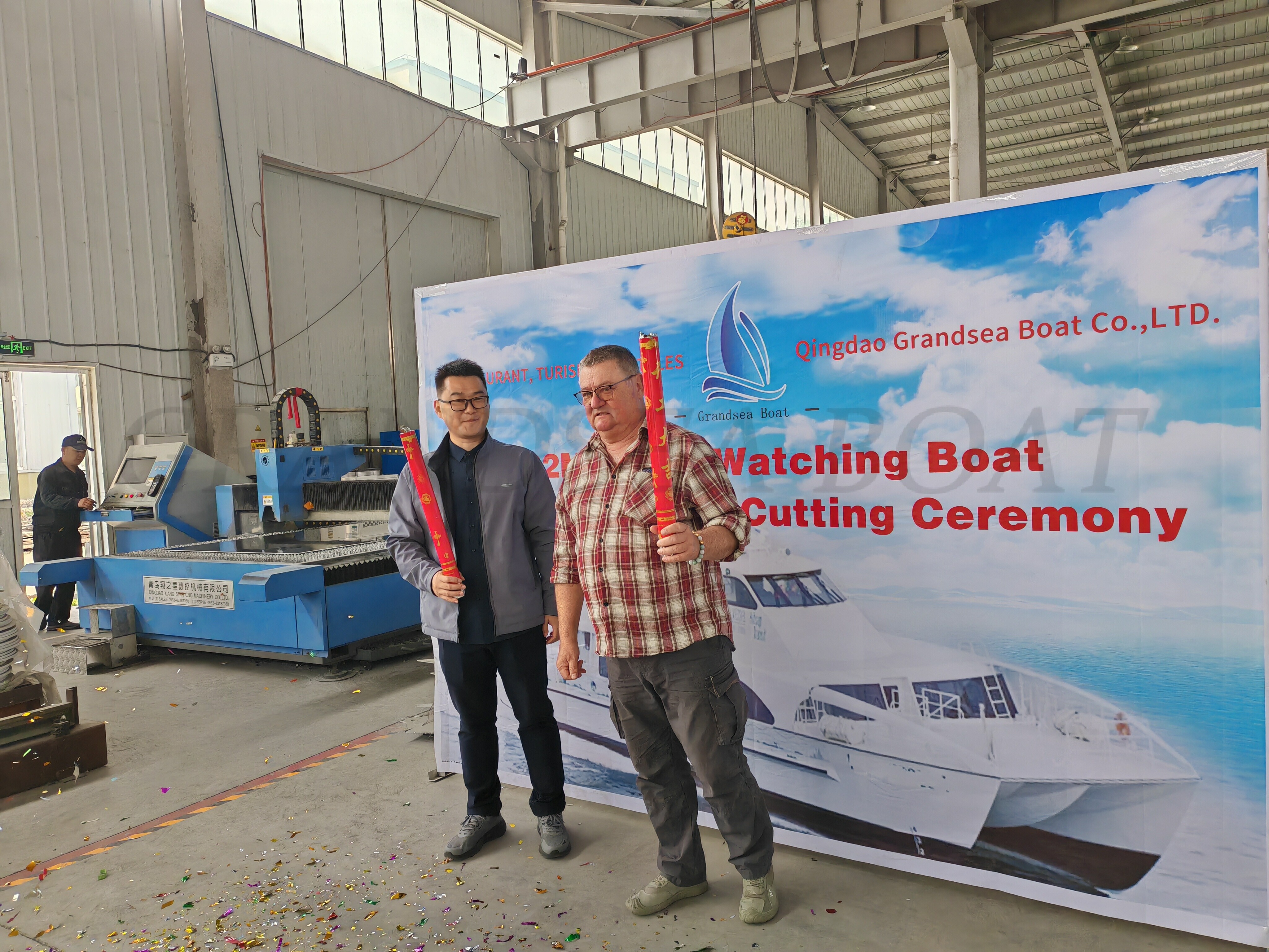 Length 22m Catamaran Whale Watching Boat Cutting Plates Ceremony