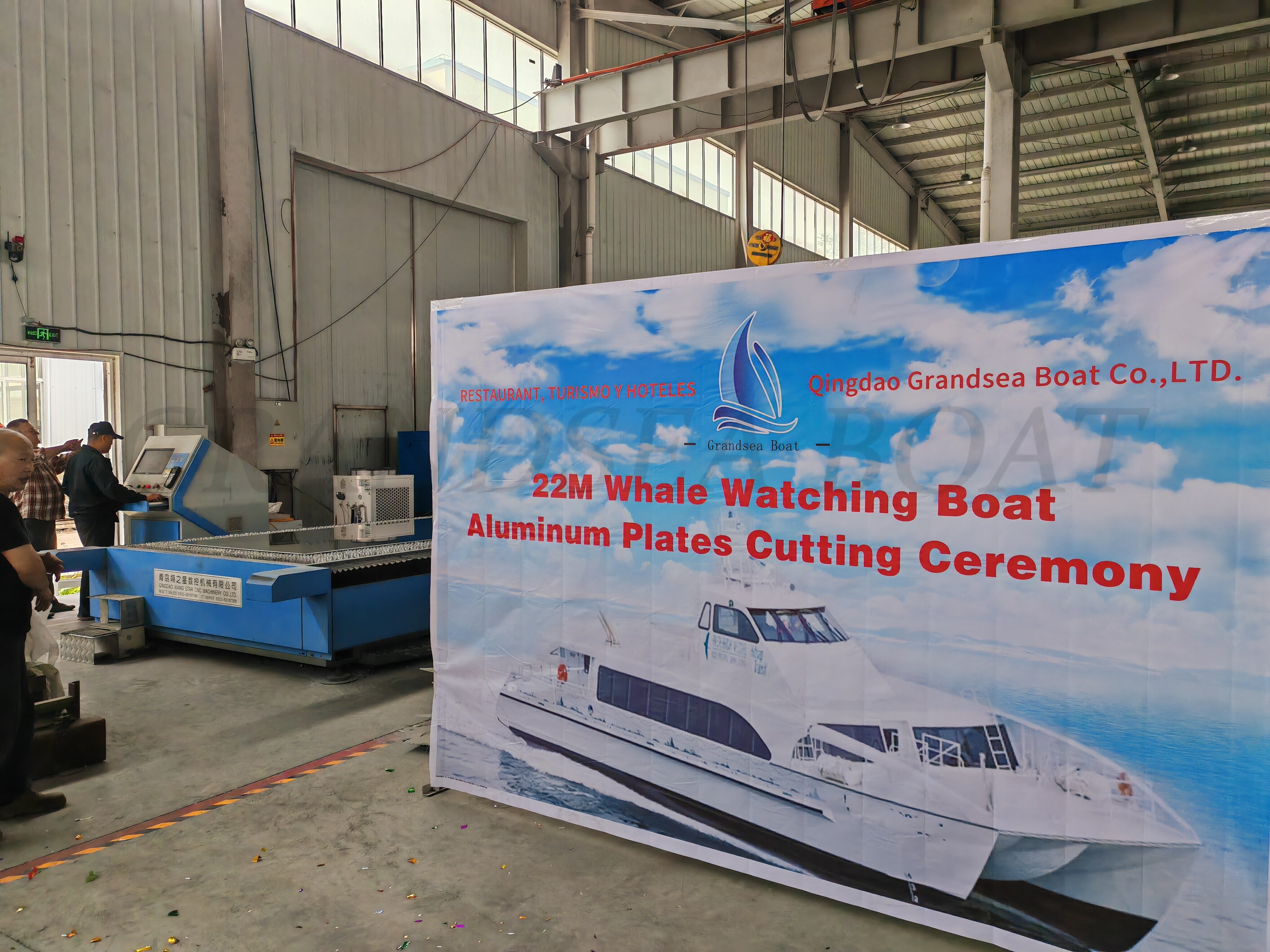 Length 22m Catamaran Whale Watching Boat Cutting Plates Ceremony