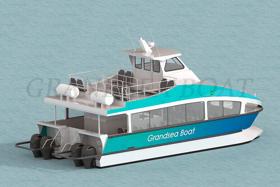 Grandsea 39ft Aluminum 30persons Catamaran Passenger Water Taxi Boat For Sale