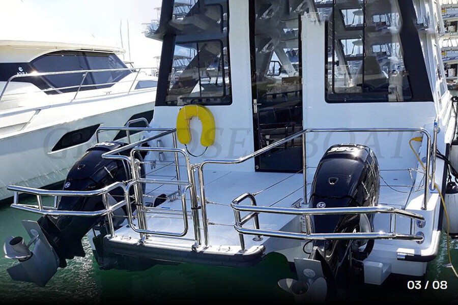 China 38ft Catamaran 30 Passenger FRP Catamaran Ferry Boat for Sale