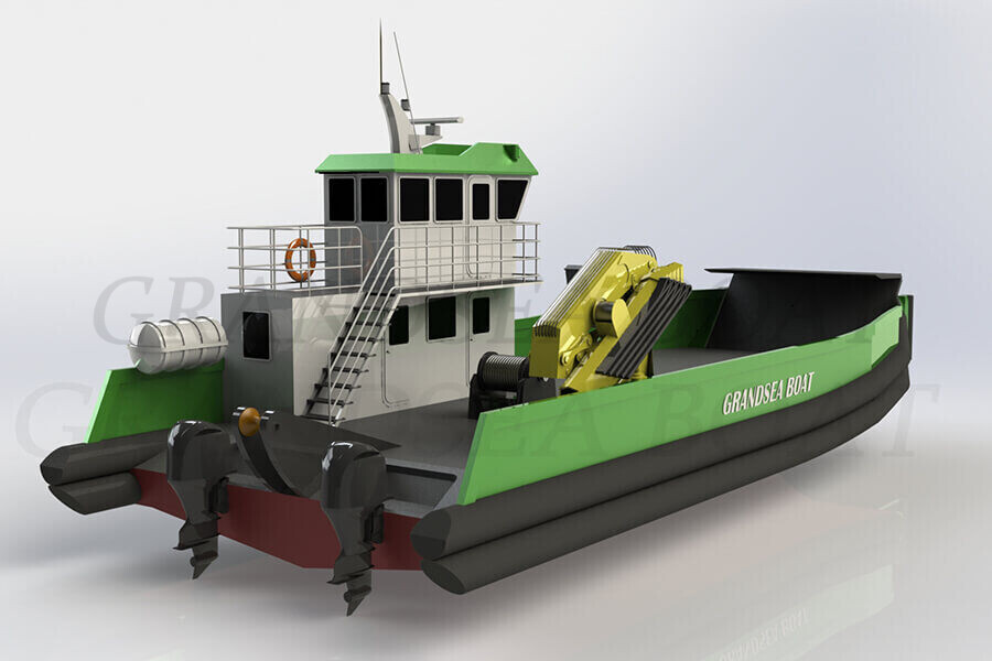 18m Aluminum Landing Craft Multi-purpose Work Barge Boat for Sale