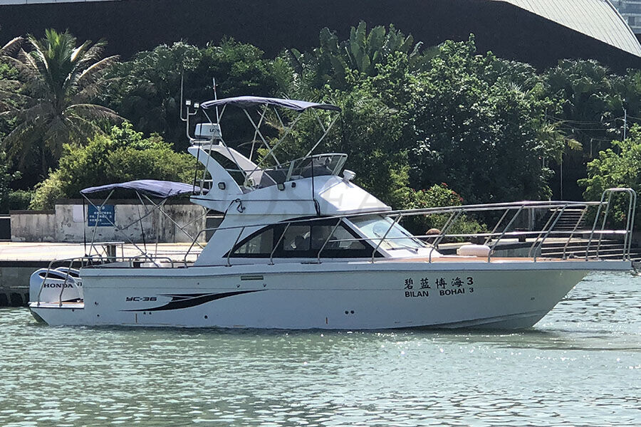 36ft Fiberglass Flybridge Cruiser Sport Fishing Boat For Sale