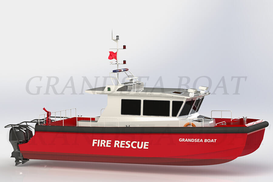 43ft Aluminum Catamaran High Speed Fire Fighting And Rescue Boat for Sale