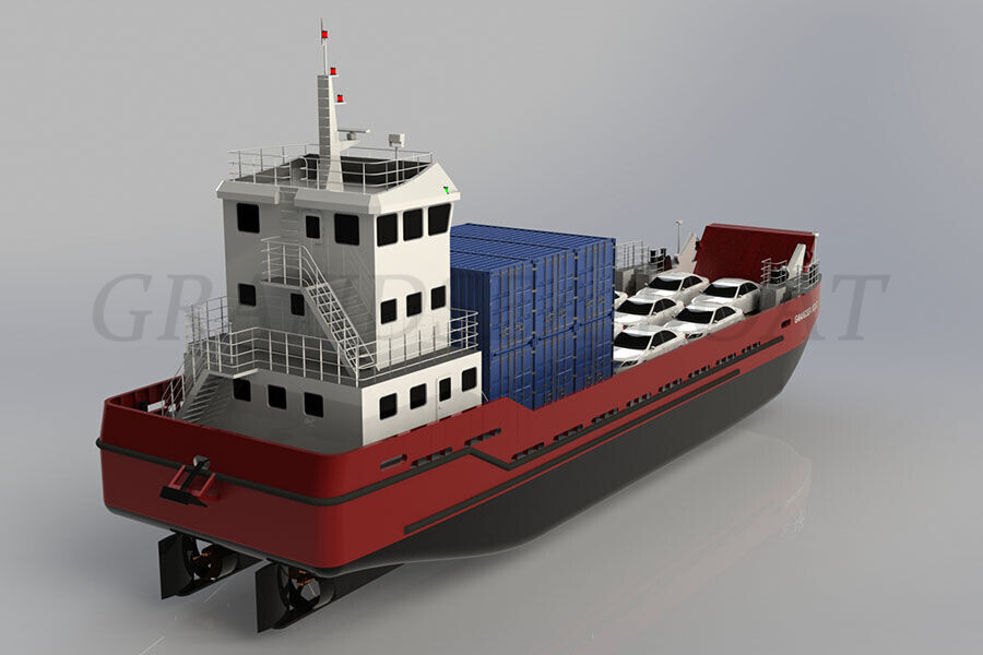 36m LCT ro ro Car and Container Barge Boat for sale