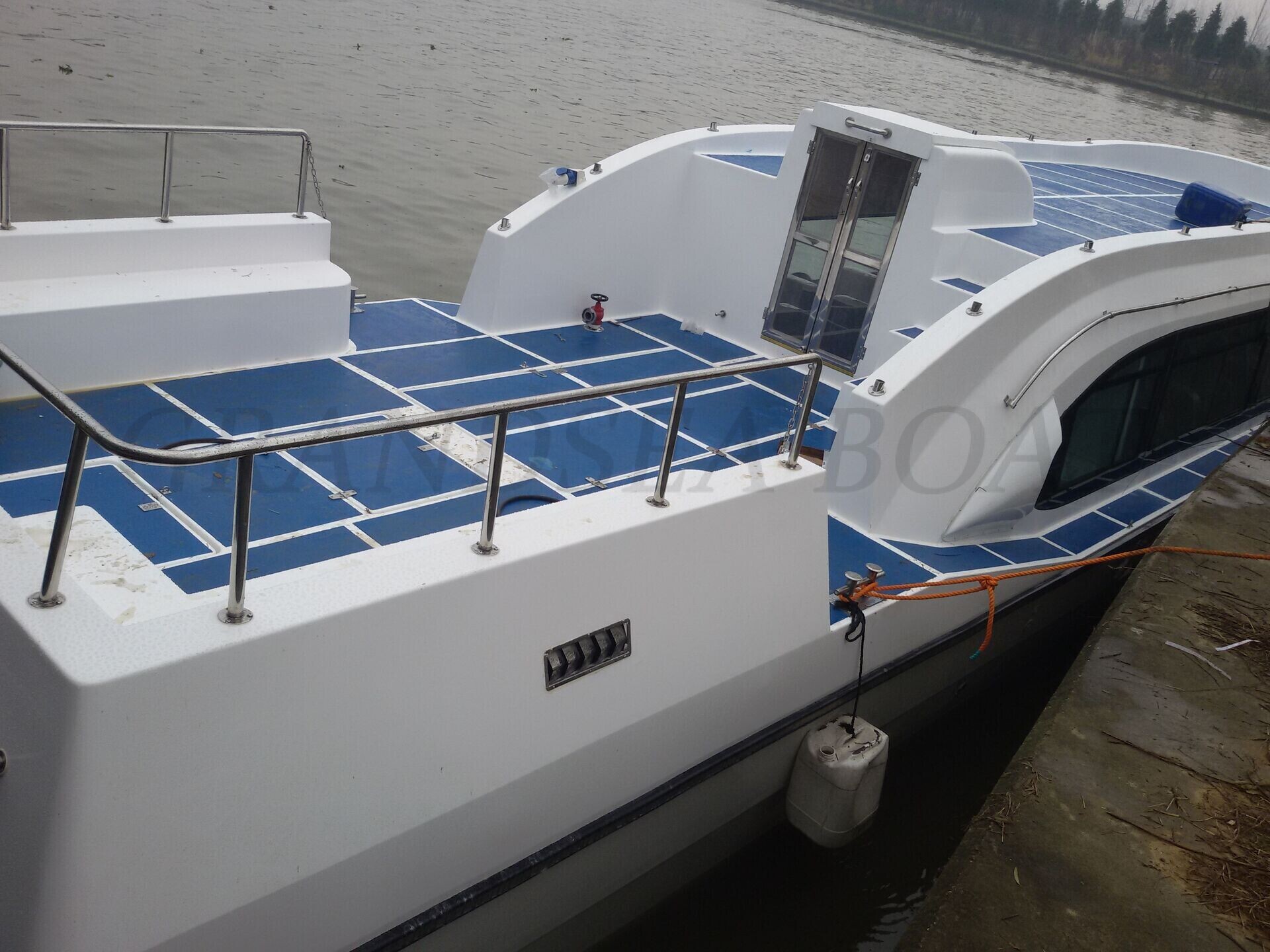50 Persons Fiberglass Fast Passenger Ferry Boats with Outboard Engines for Sale