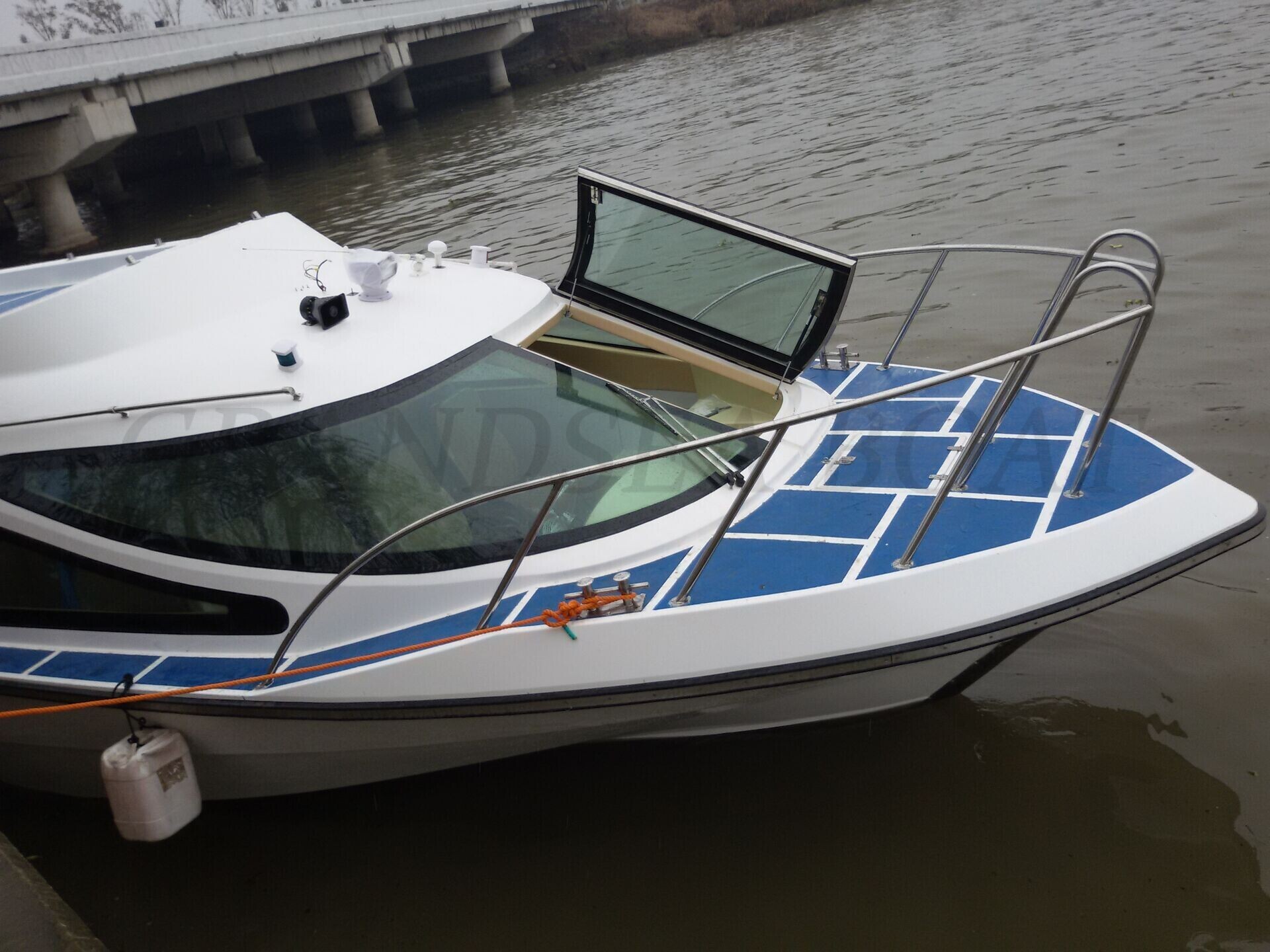 50 Persons Fiberglass Fast Passenger Ferry Boats with Outboard Engines for Sale