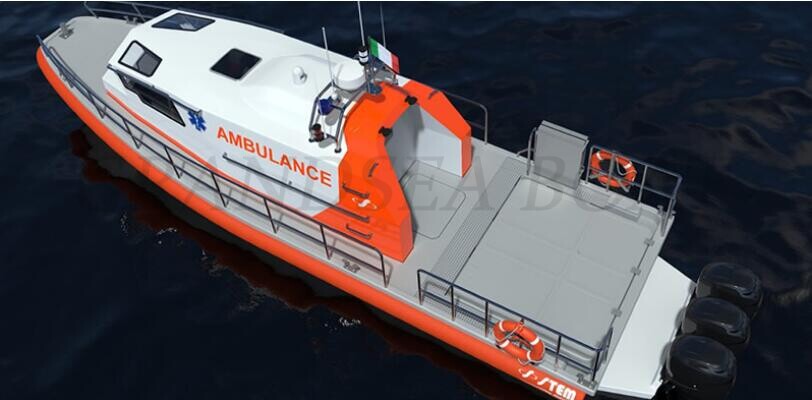 Length 40ft/12.15m Aluminum Self-righting Rescue and Ambulance Boat For Sale