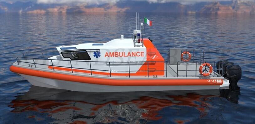 Length 40ft/12.15m Aluminum Self-righting Rescue and Ambulance Boat For Sale