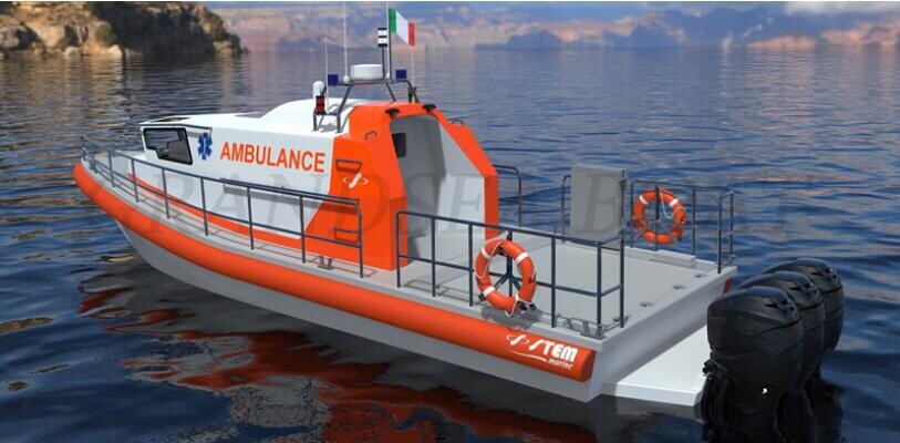 Length 40ft/12.15m Aluminum Self-righting Rescue and Ambulance Boat For Sale