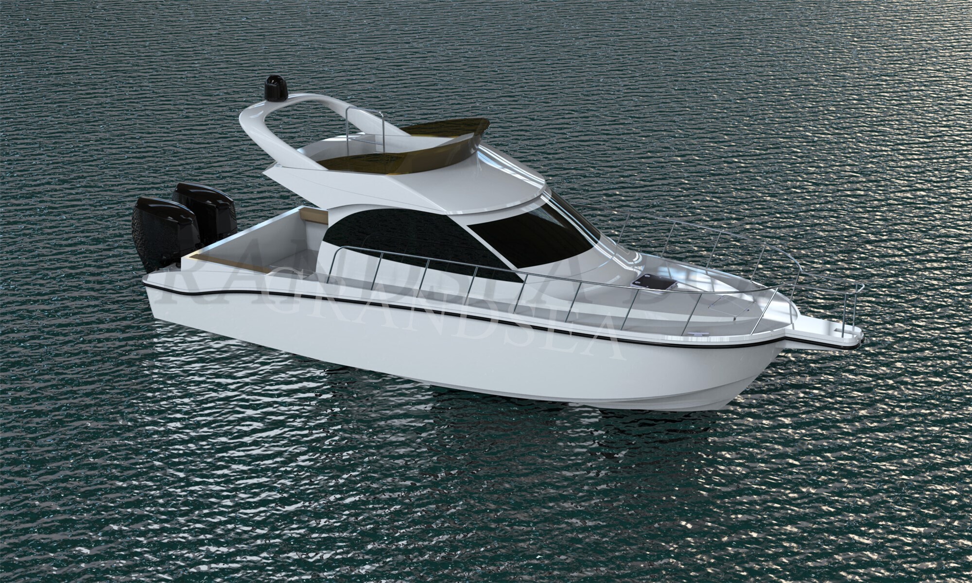 Grandsea Length 12m FRP Family Use Cabin Cruiser Pleasure Sport Fishing Boat for sale