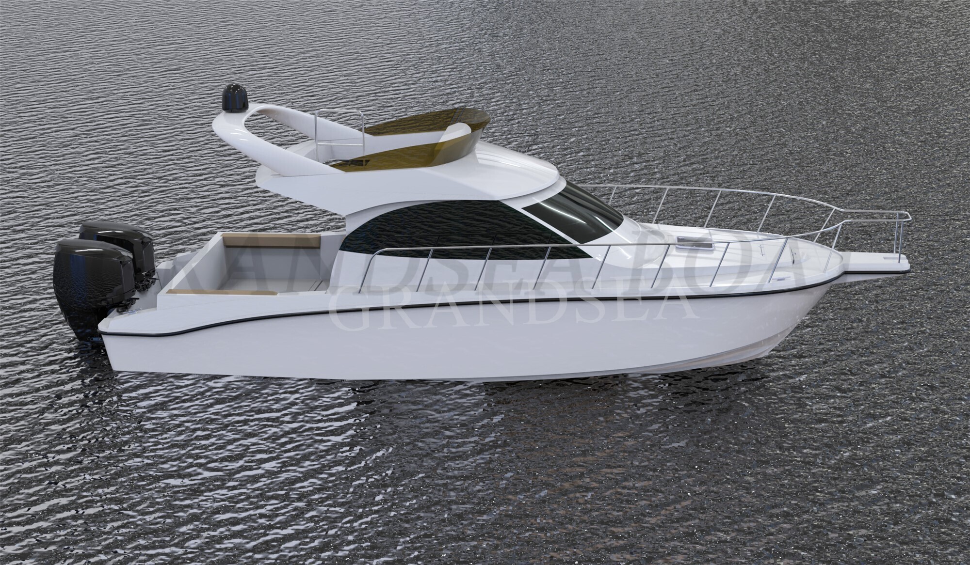 Grandsea Length 12m FRP Family Use Cabin Cruiser Pleasure Sport Fishing Boat for sale