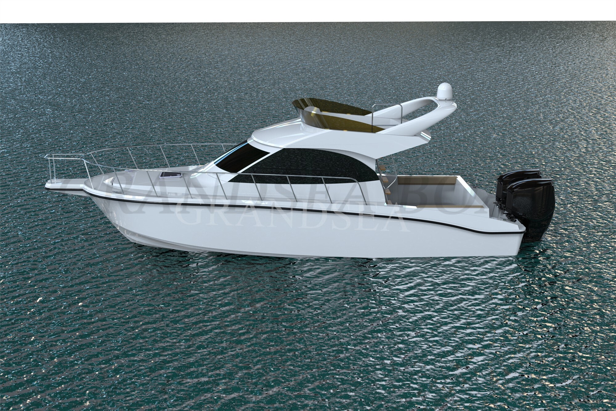 Grandsea Length 12m FRP Family Use Cabin Cruiser Pleasure Sport Fishing Boat for sale