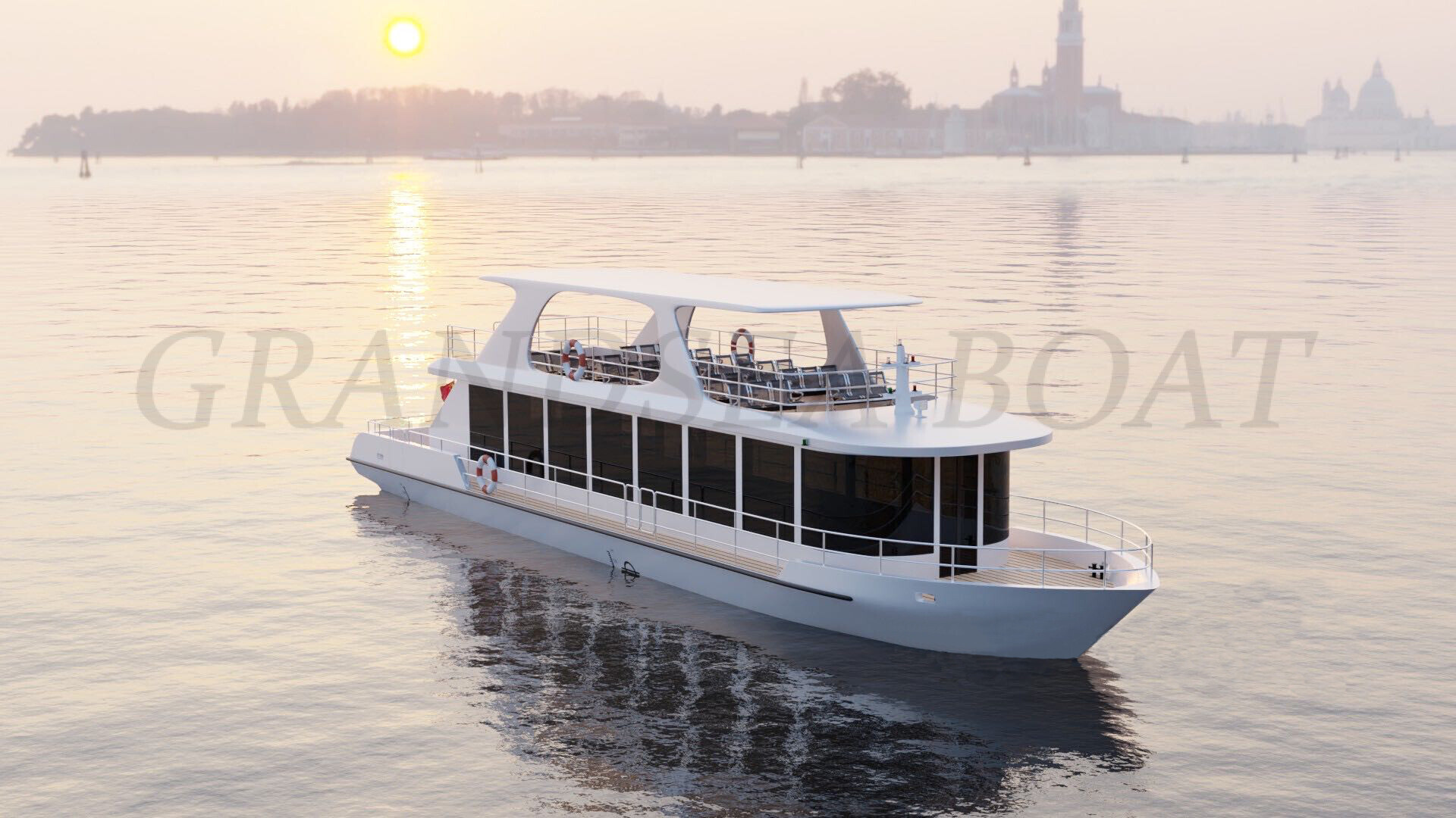 Grandsea 24m Steel Hull Double Decker Dinner Party Sightseeing Crew Boat for sale