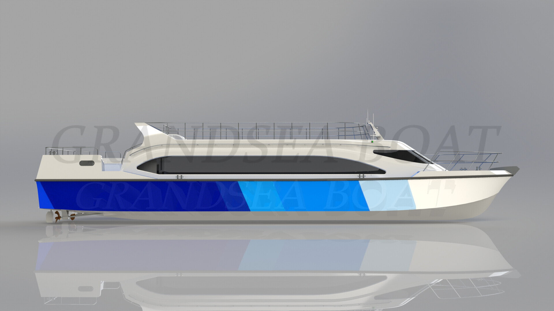 Grandsea 20m Aluminum Inboard Diesel 74 persons Coastal Sea River Passenger Ferry Boat 