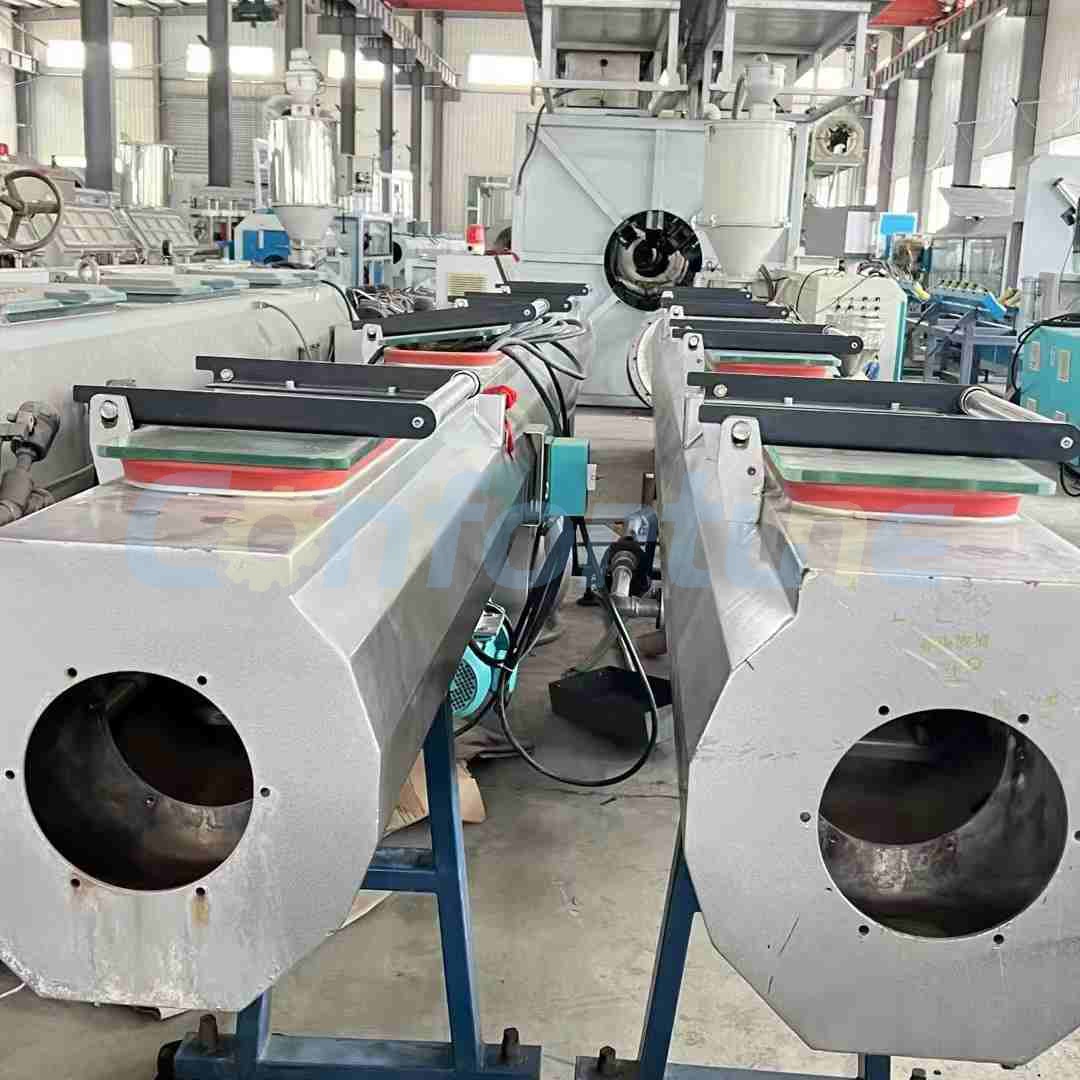 Бывшая в употреблении высокоскоростная линия для производства труб из HDPE диаметром 20–110 мм, Fangli