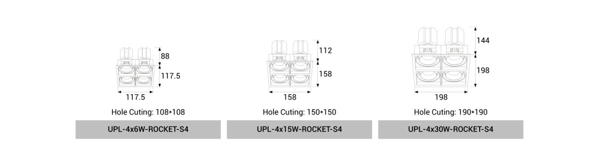 UPL-4x6W/4x15W/4x30W-ROCKET-S4