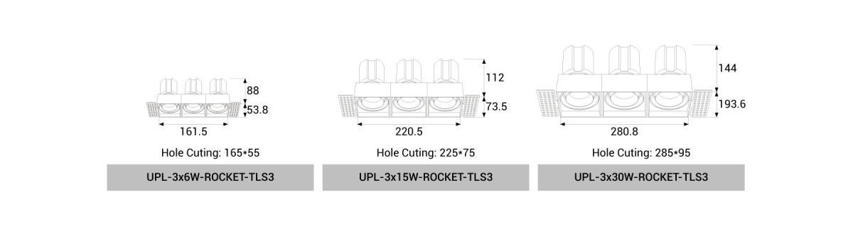 UPL-3x6W/3x15W/3x30W-ROCKET-TLS3
