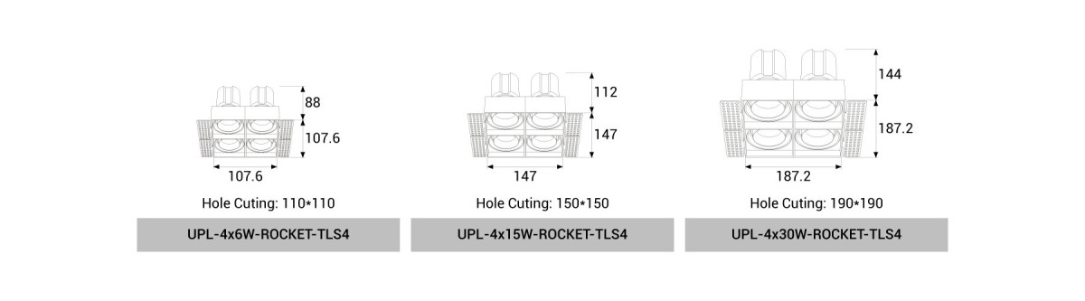 UPL-4x6W/4x15W/4x30W-ROCKET-TLS4