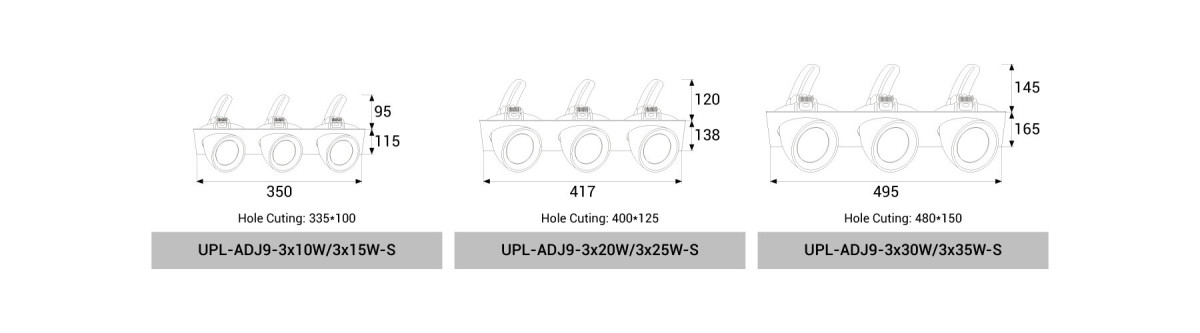 UPL-ADJ9-S-3x10W/3x15W/3x20W/3x25W/3x30W/3x35W