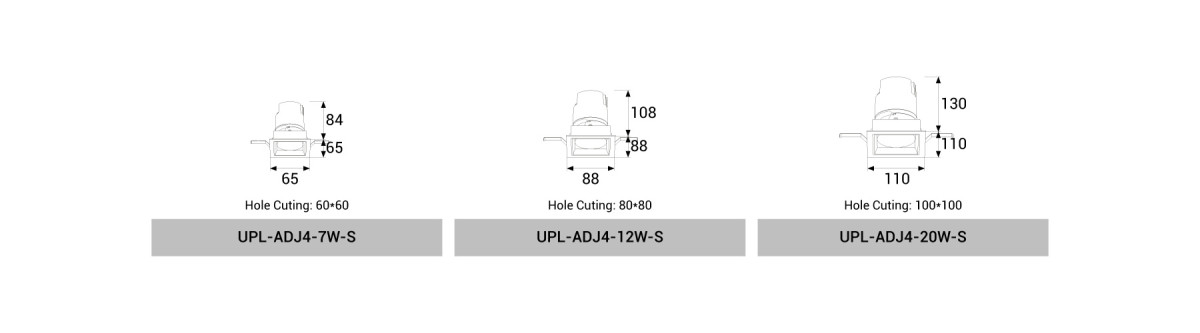 UPL-ADJ04-7W/12W/20W-Square