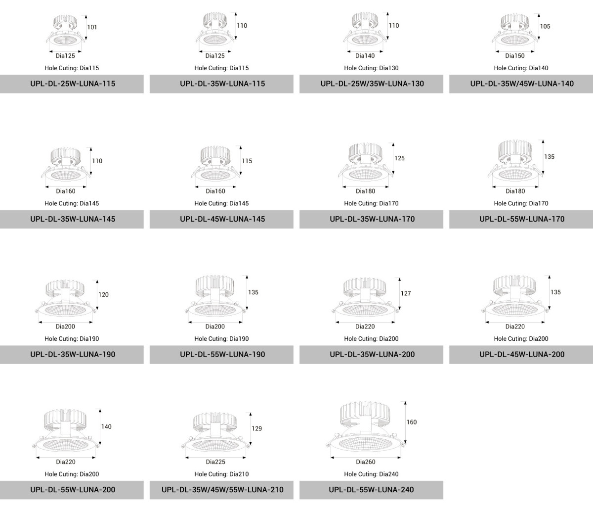 LUNA-线图 UPL-DL-LUNA-25W/30W/35W/40W/45W/55W