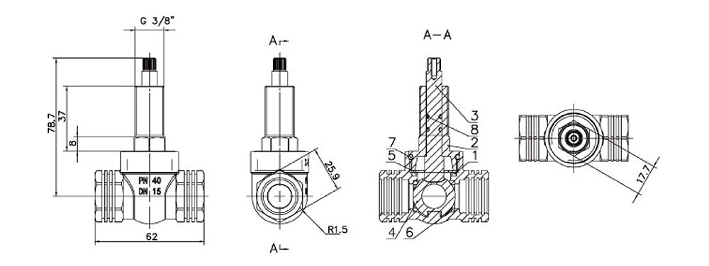 short brass ball valve
