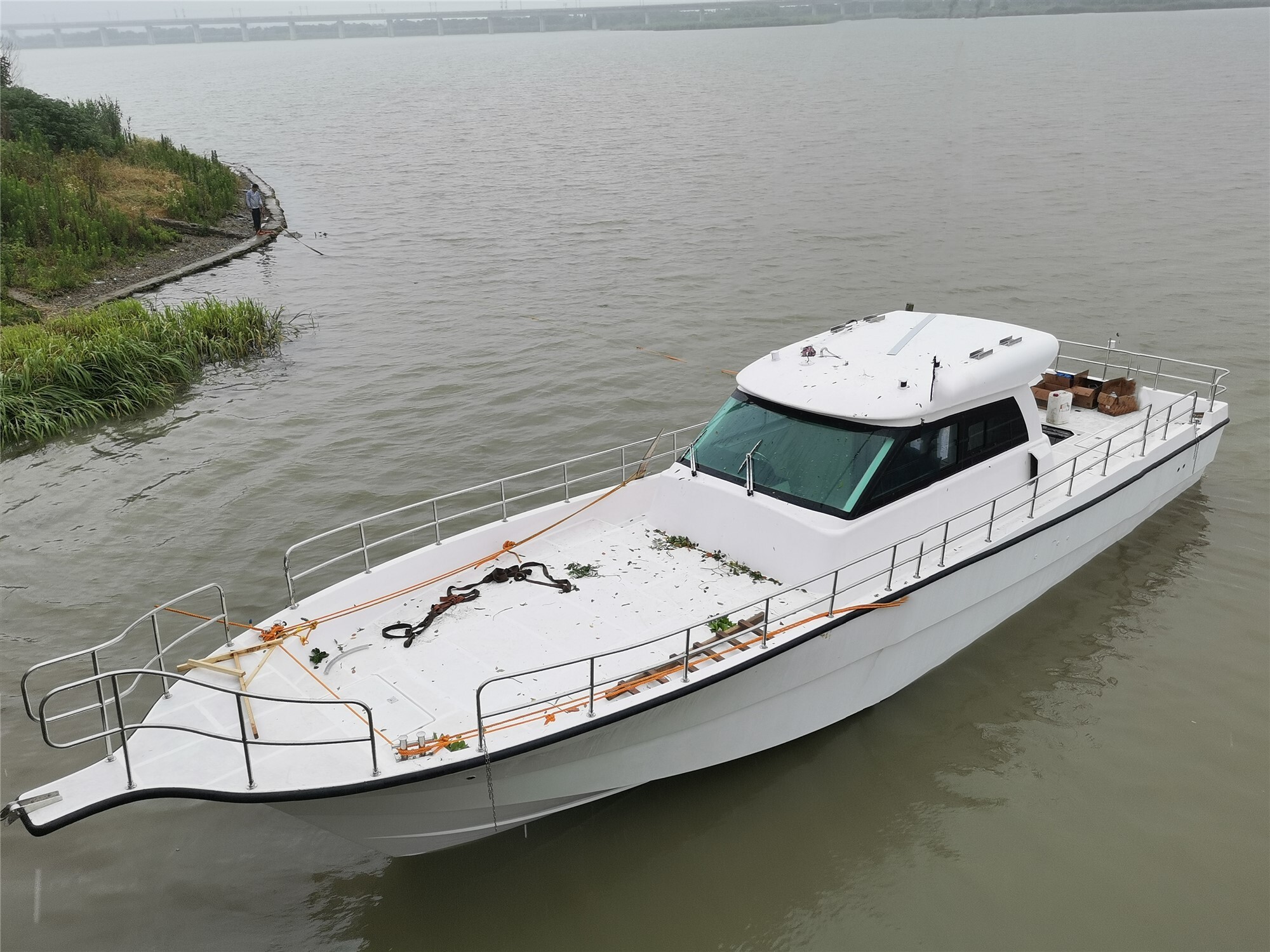 Grandsea 52 英尺深海玻璃纤维船舱渔船，配备柴油发动机出售